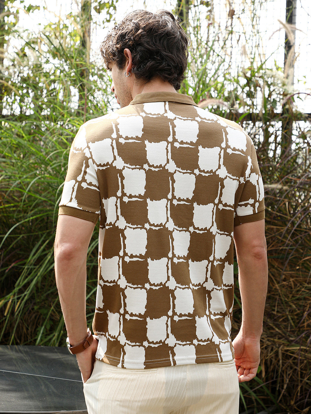 Blob-Geometric Jacquard Polo T-Shirt