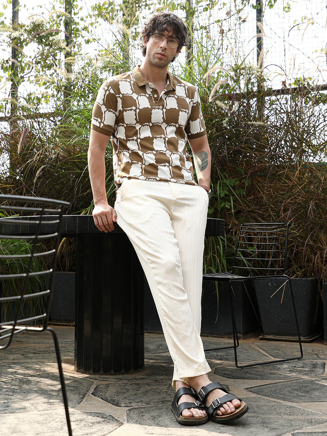 Blob-Geometric Jacquard Polo T-Shirt