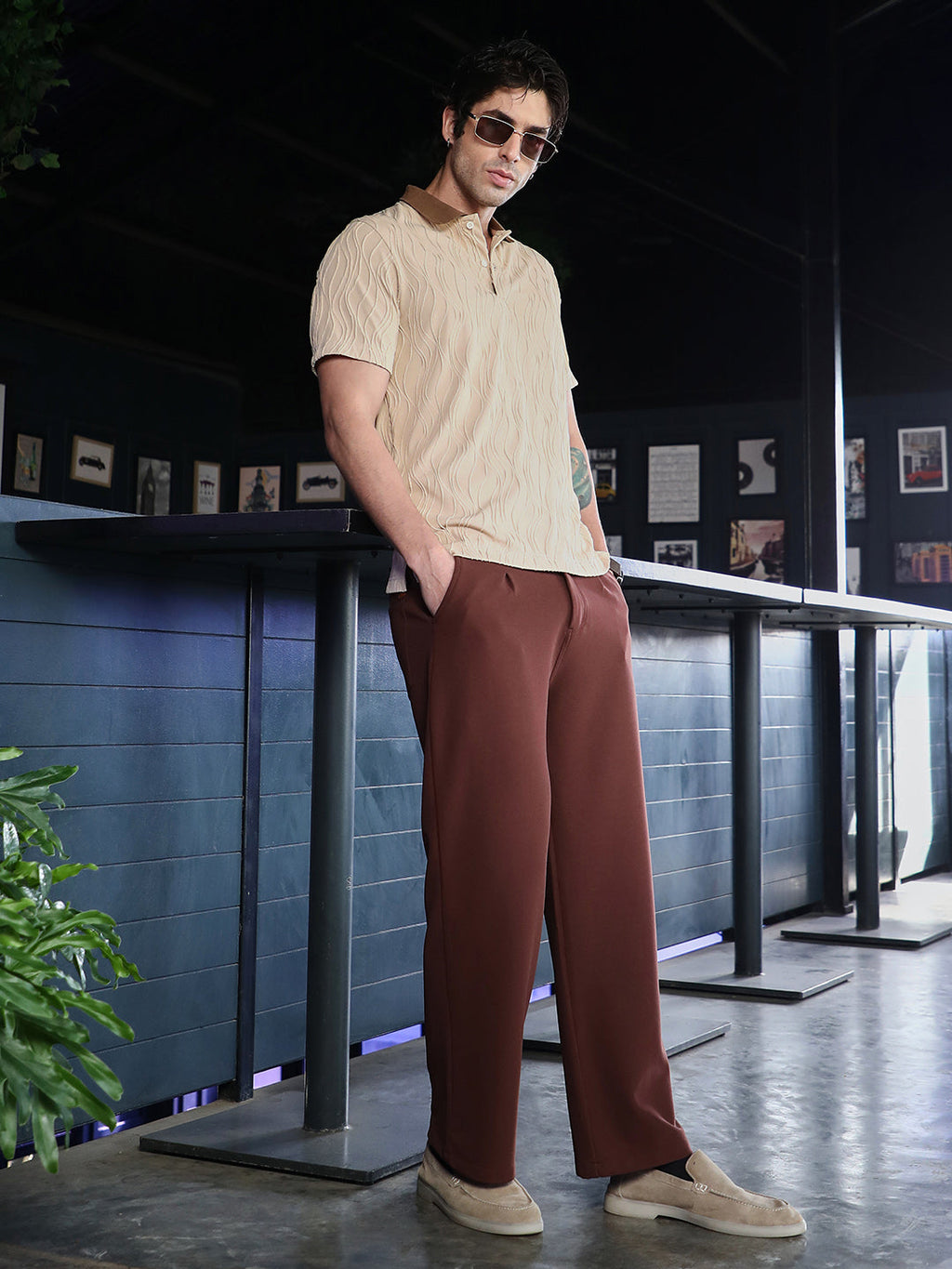 Swirl-Jacquard Polo T-Shirt