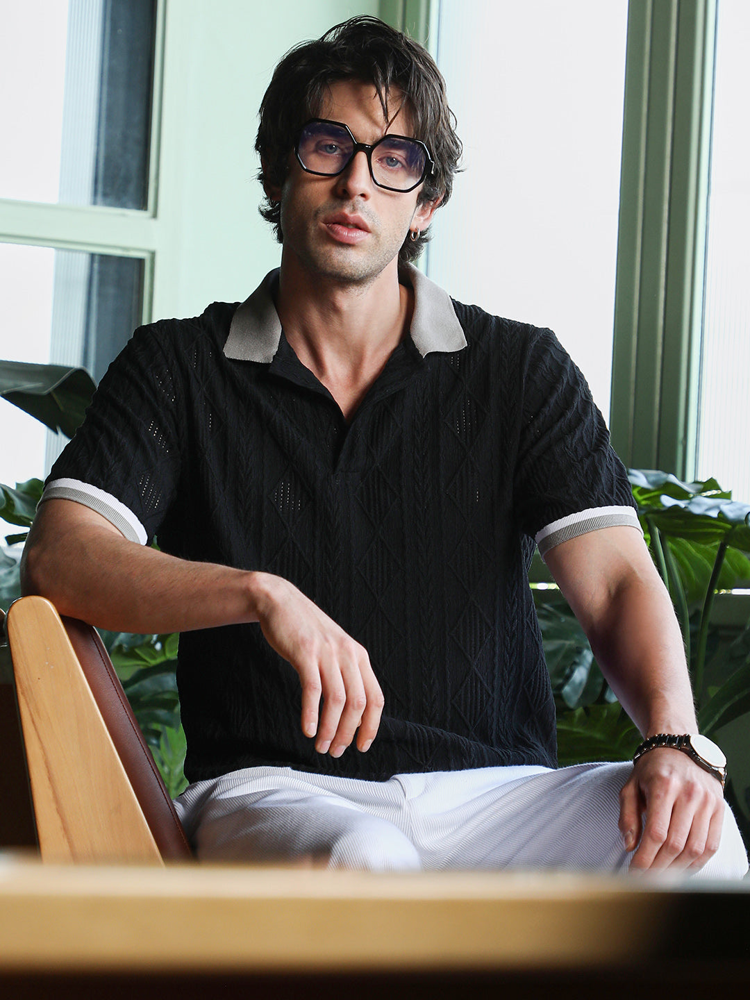 Marquise-Jacquard Polo T-Shirt