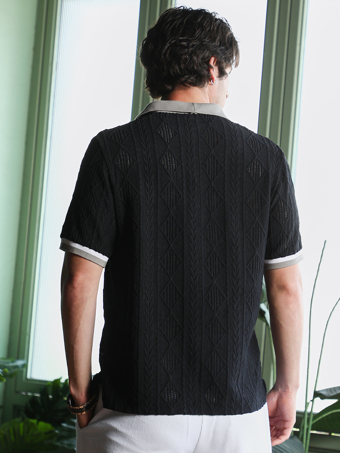 Marquise-Jacquard Polo T-Shirt
