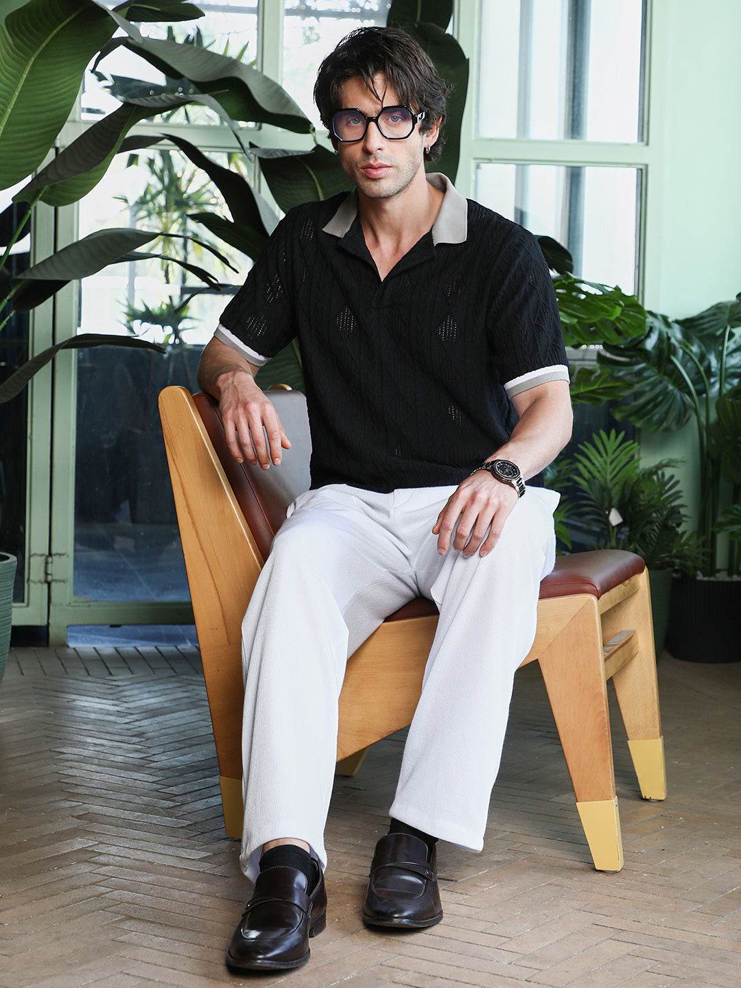 Marquise-Jacquard Polo T-Shirt