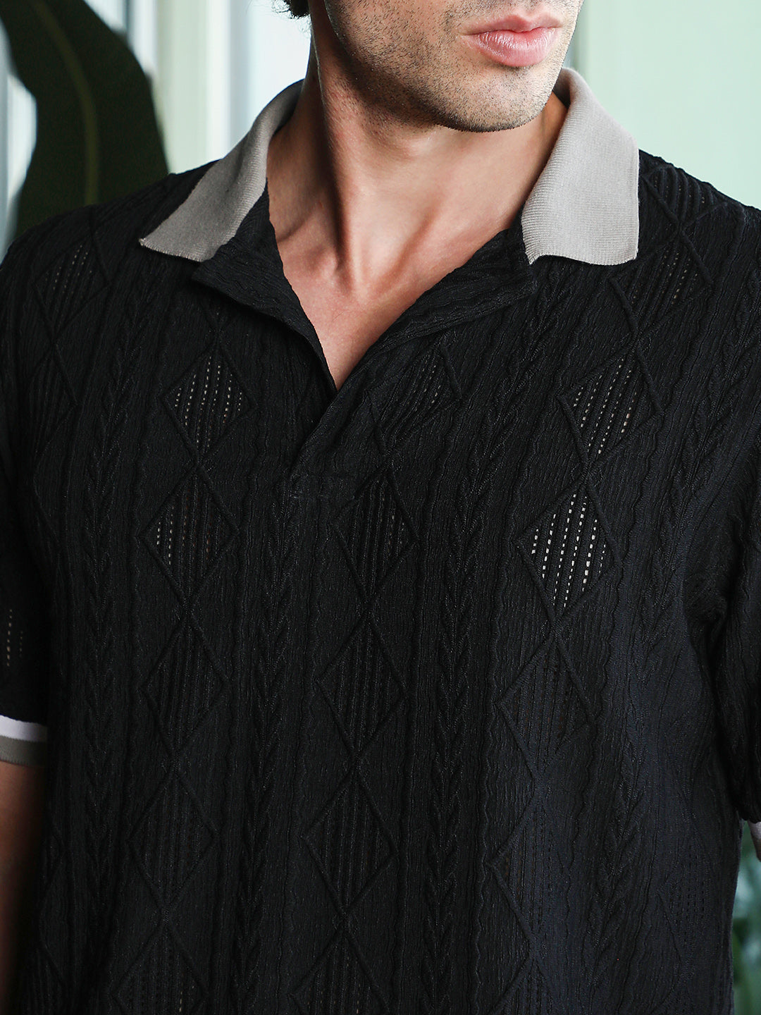 Marquise-Jacquard Polo T-Shirt