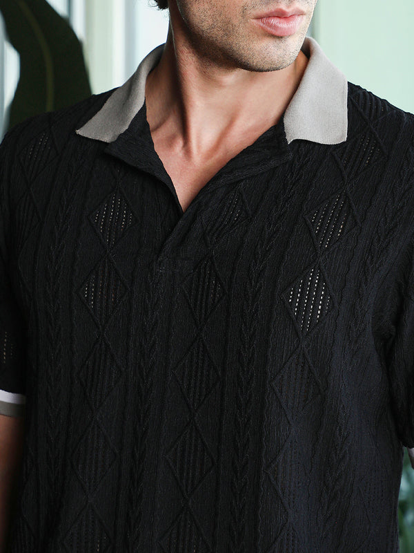 Marquise-Jacquard Polo T-Shirt
