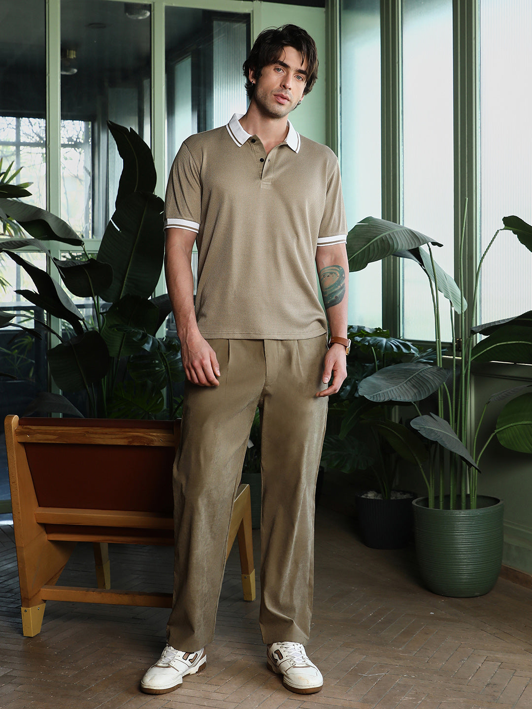 Waffle-Tactile Polo T-Shirt