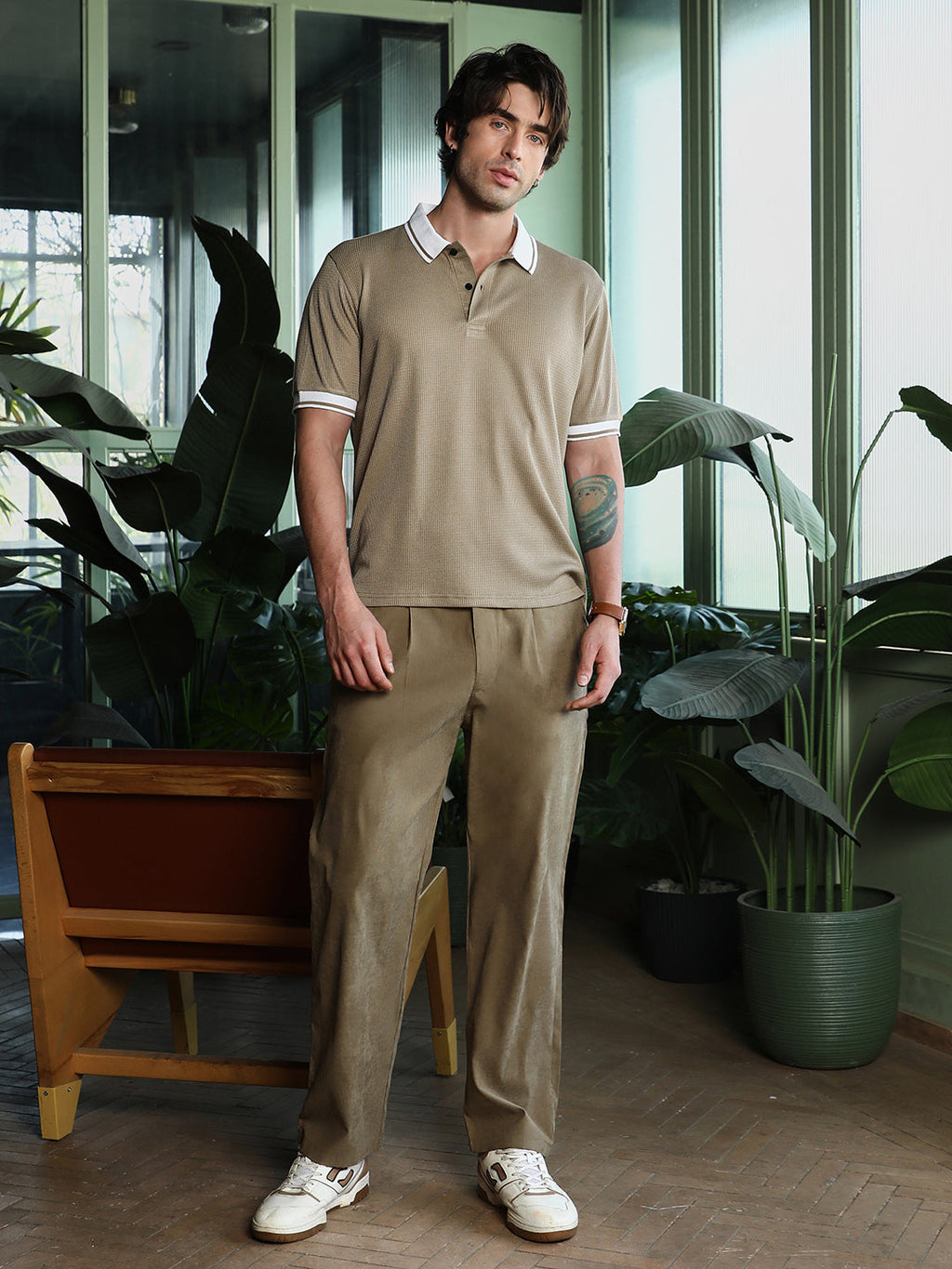 Waffle-Tactile Polo T-Shirt