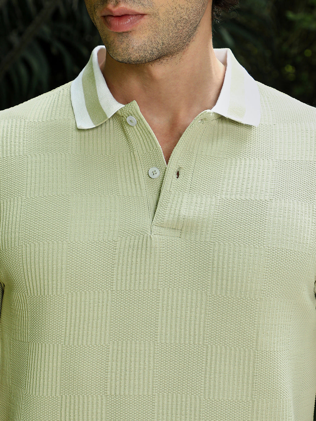 Cuboid-Jacquard Polo T-Shirt