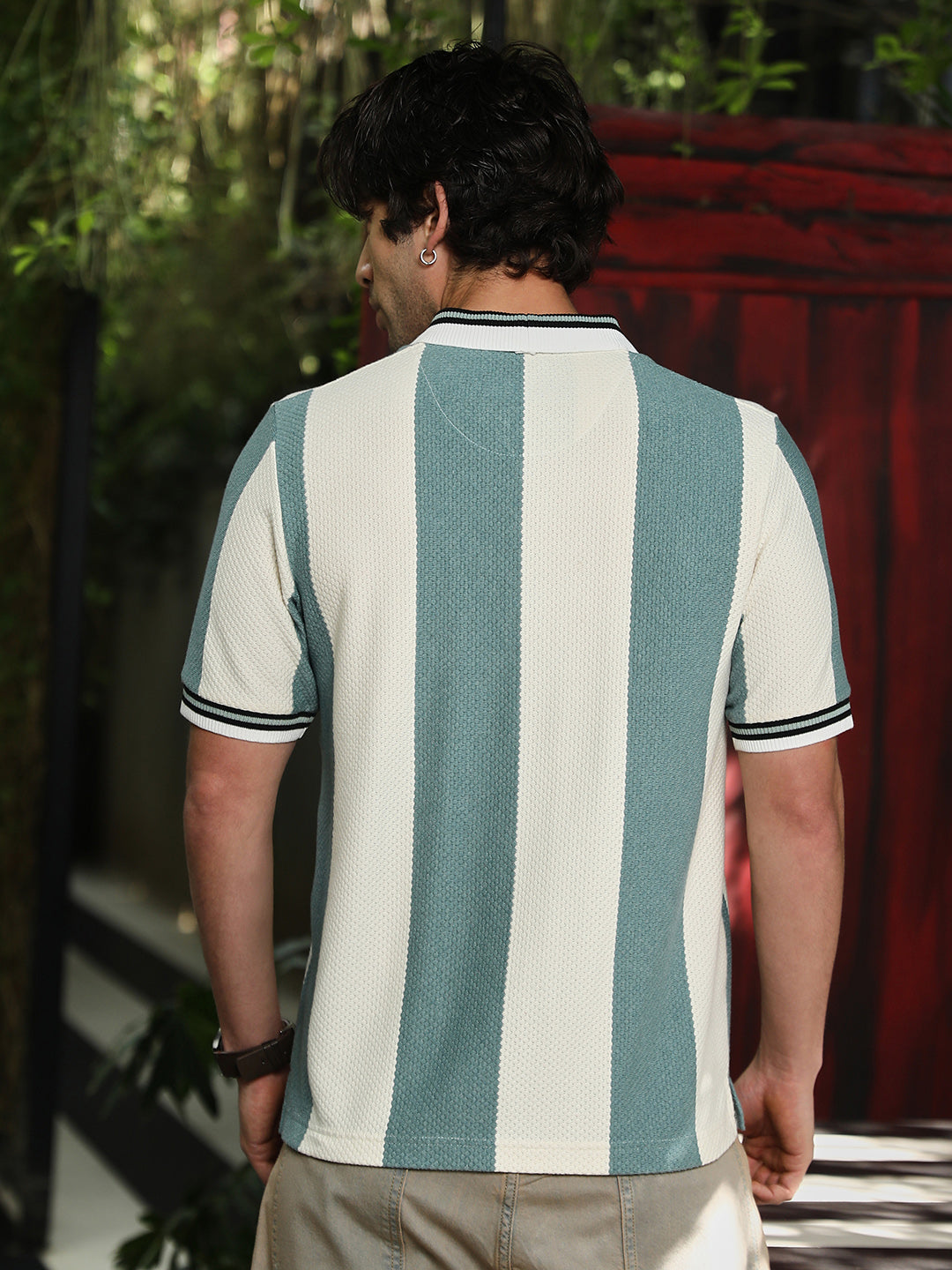 Awning-Jacquard Polo T-Shirt
