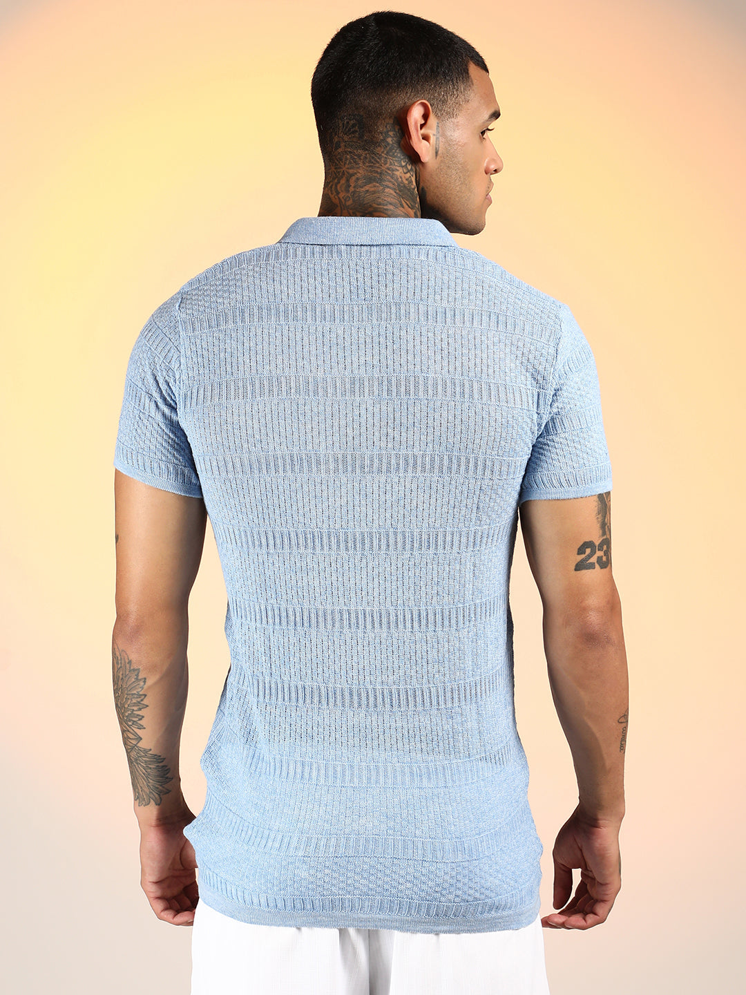 Brick-Ribbed Polo T-Shirt