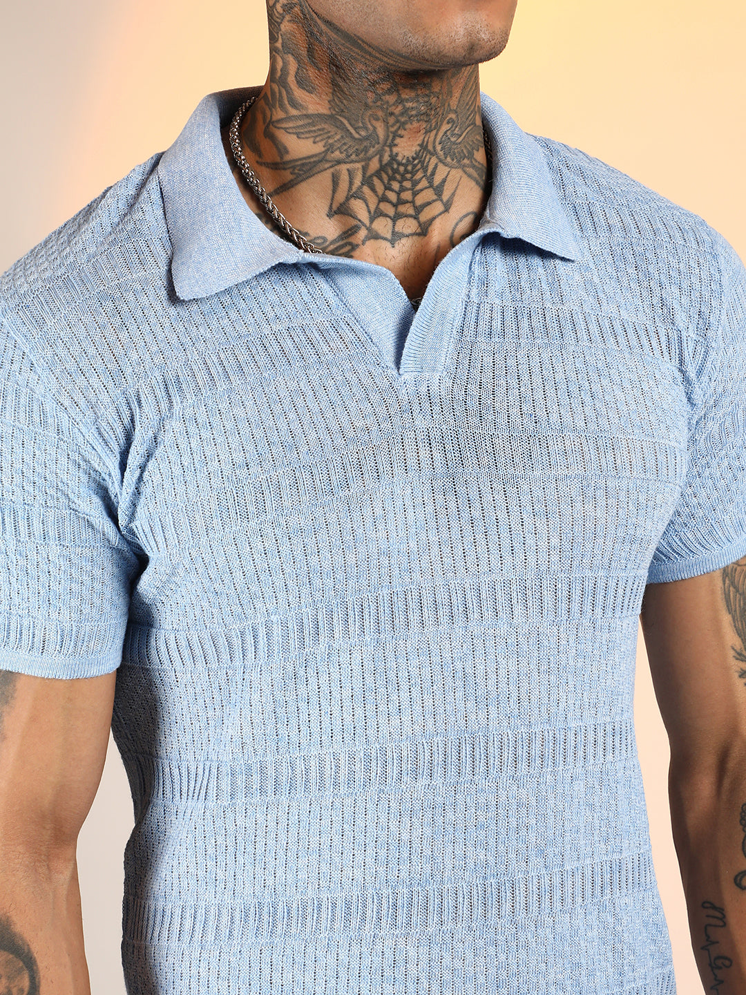 Brick-Ribbed Polo T-Shirt