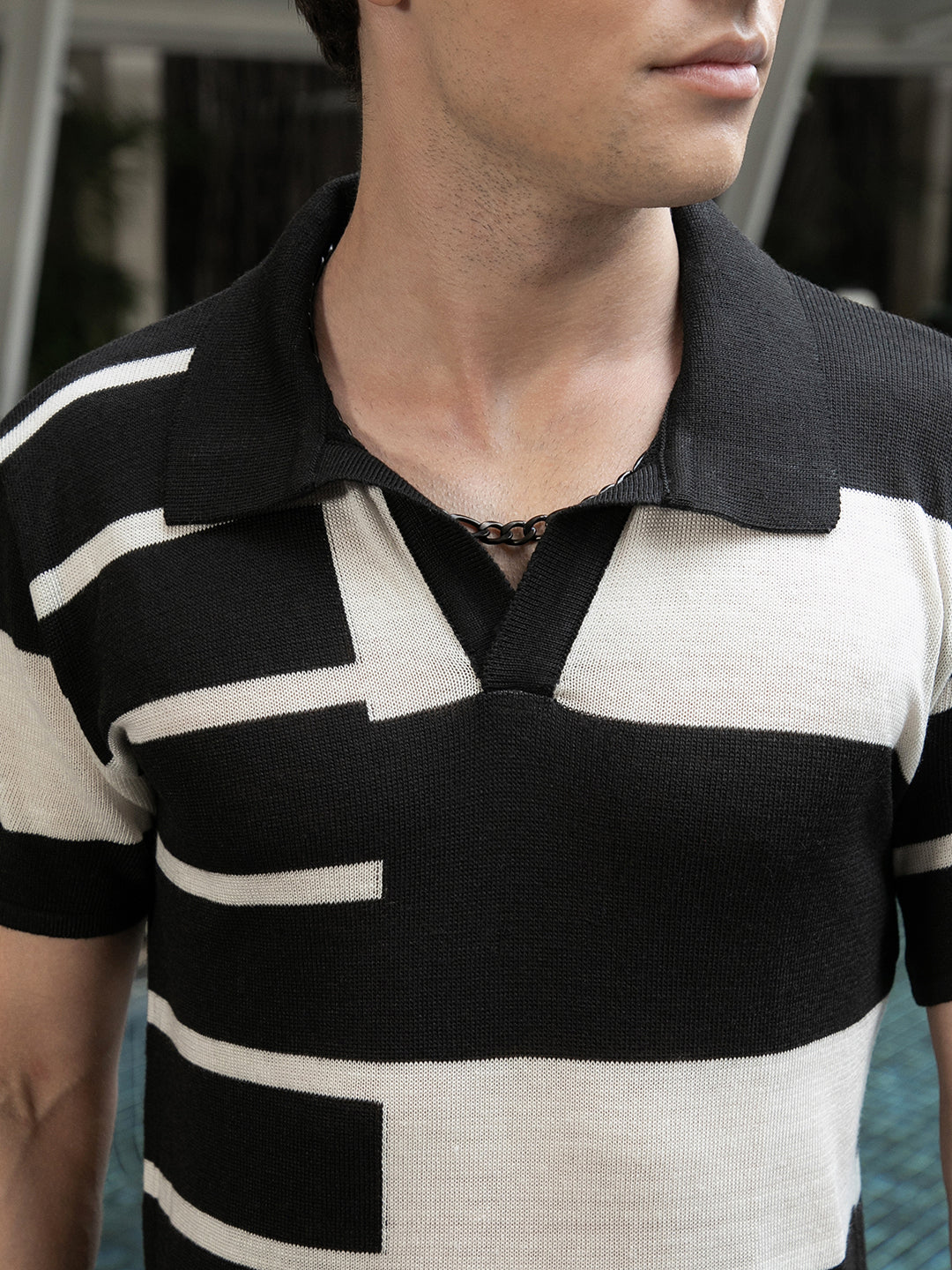 Contrast-Block Polo T-Shirt