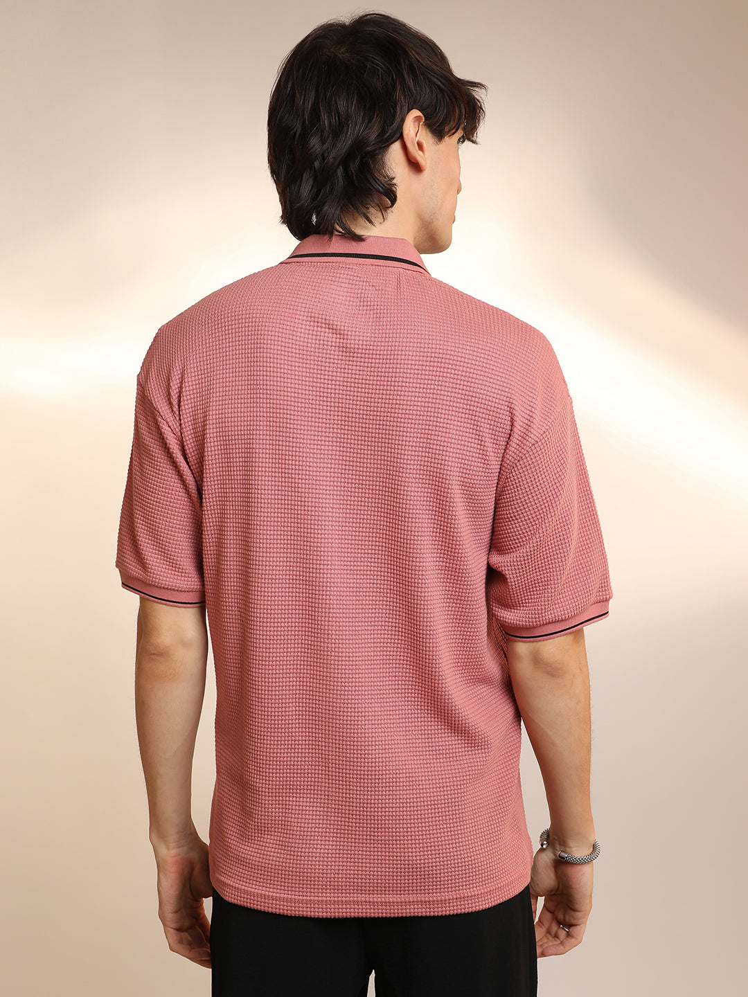 Micro-Waffle Polo T-Shirt