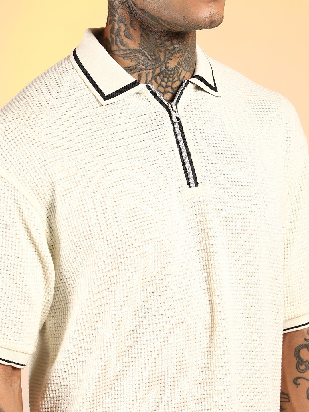 Micro-Waffle Polo T-Shirt