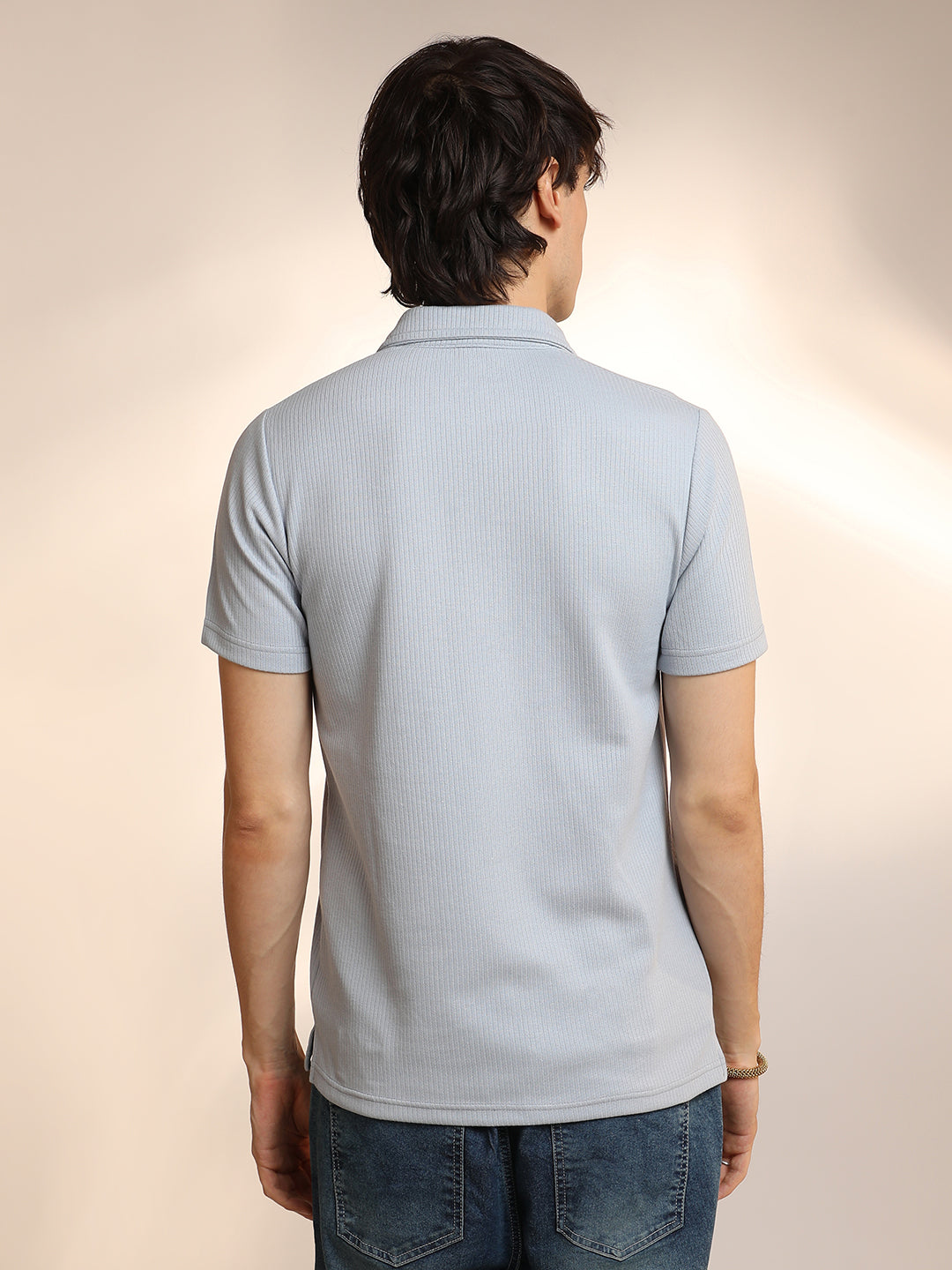 Ribbed Polo T-Shirt