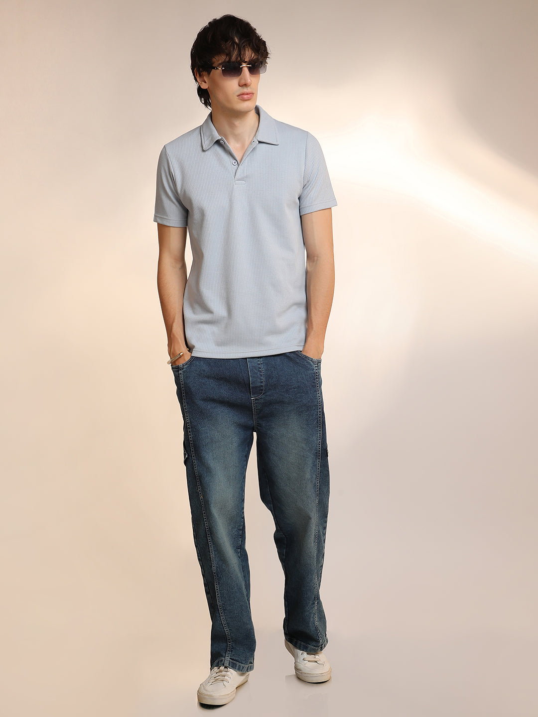 Ribbed Polo T-Shirt