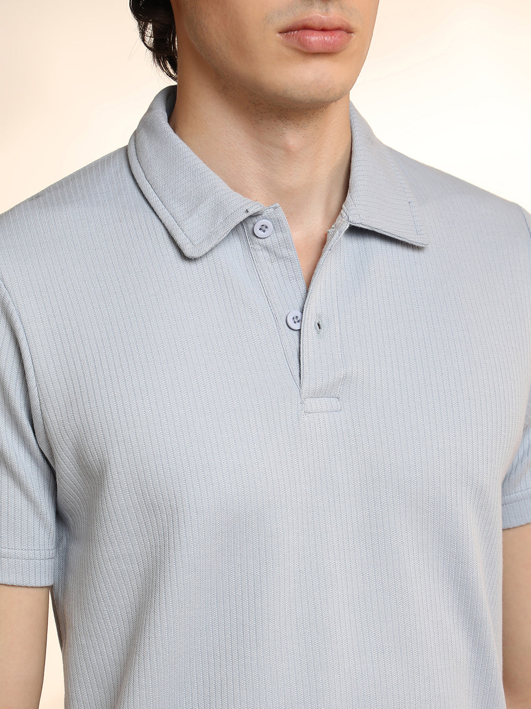 Ribbed Polo T-Shirt