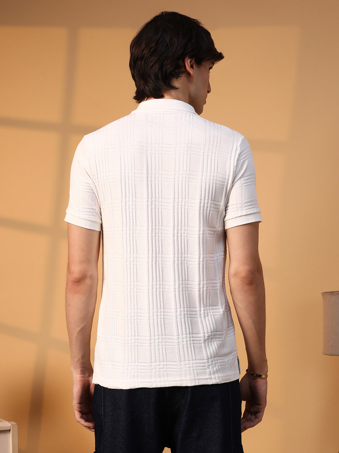 Intertwine-Textured Polo T-Shirt