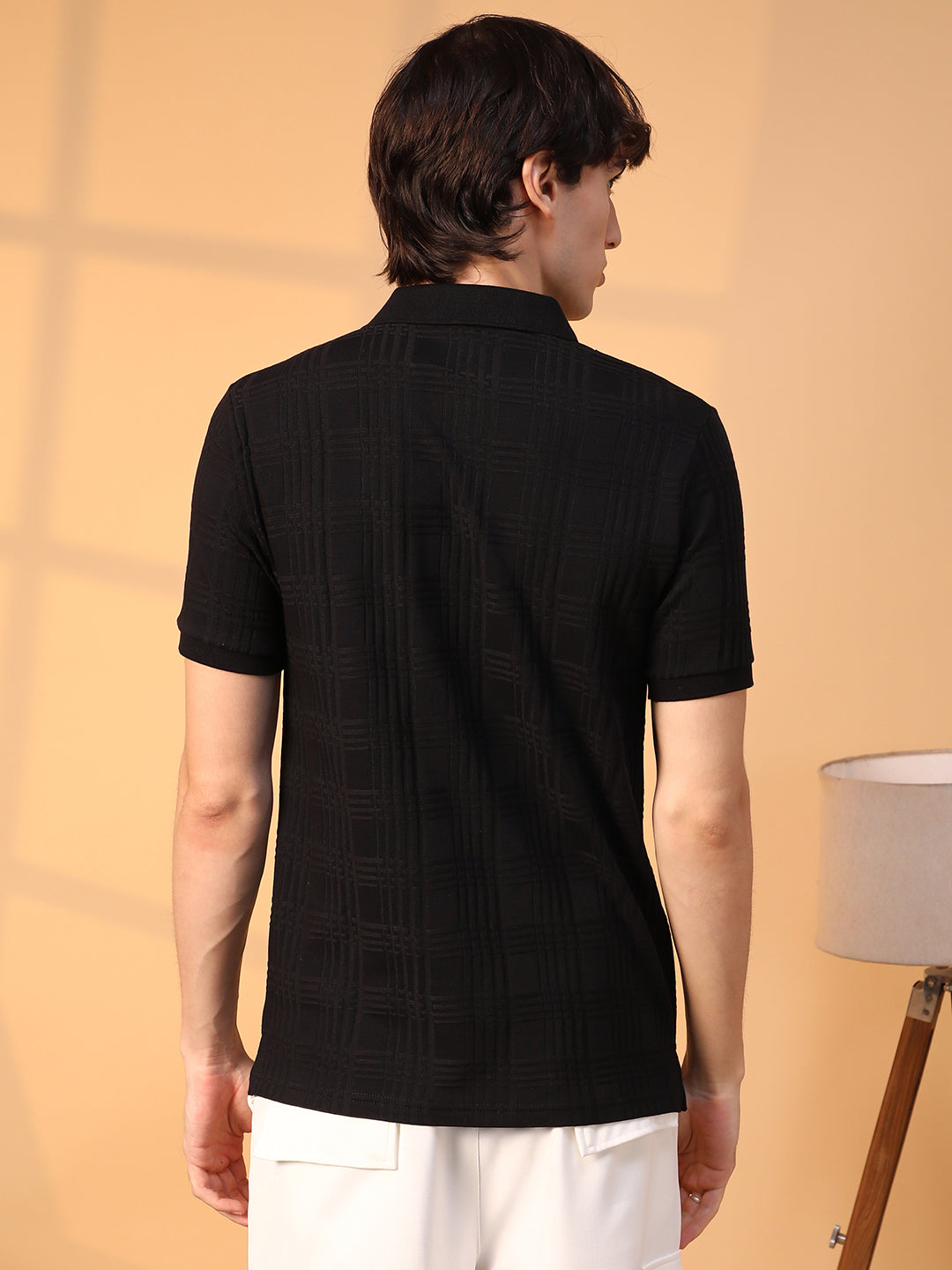 Intertwine-Textured Polo T-Shirt