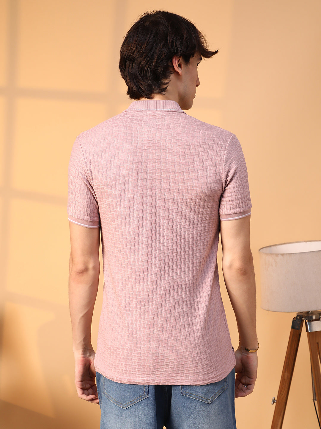 Interweave-Textured Polo T-Shirt