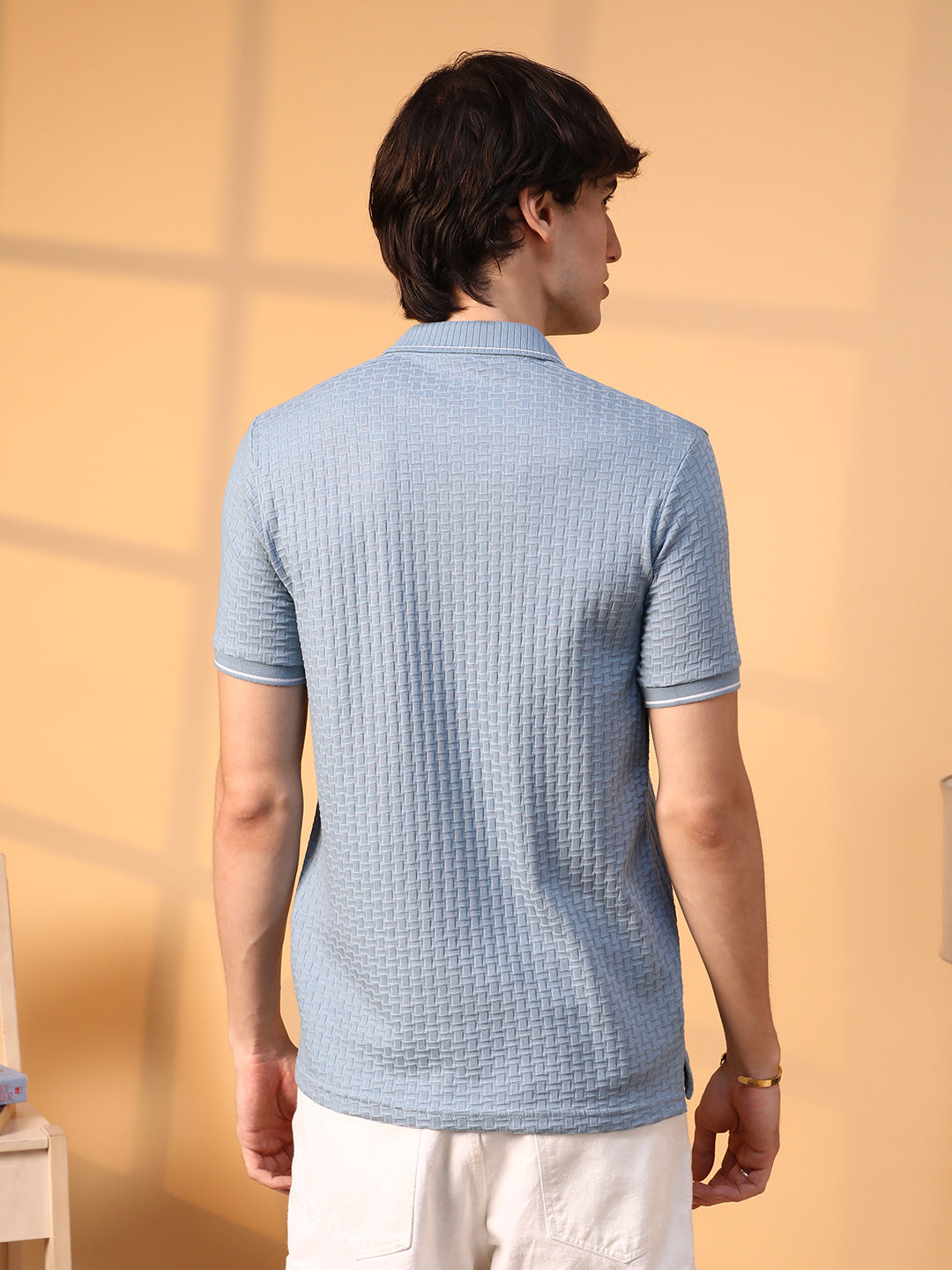 Interweave-Textured Polo T-Shirt