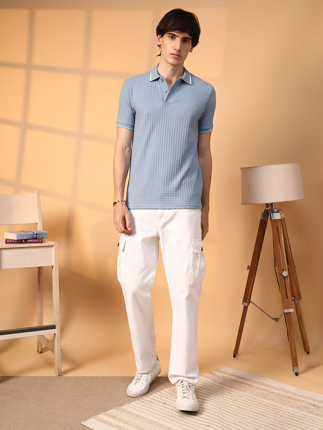 Interweave-Textured Polo T-Shirt