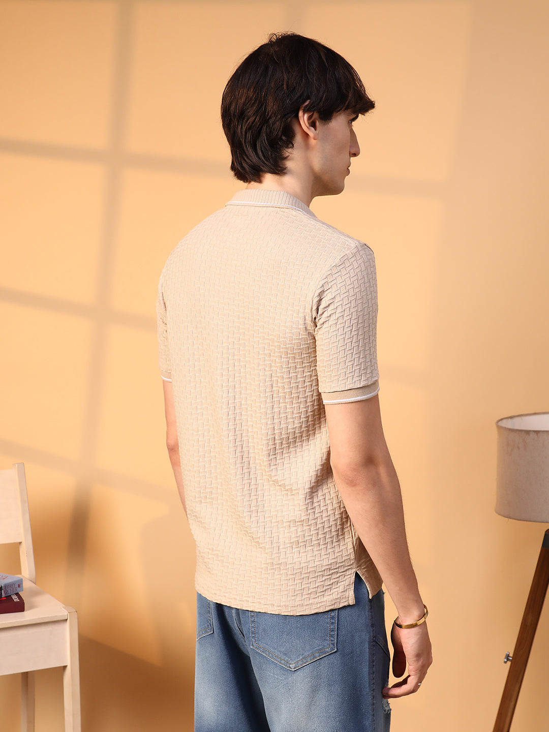 Interweave-Textured Polo T-Shirt