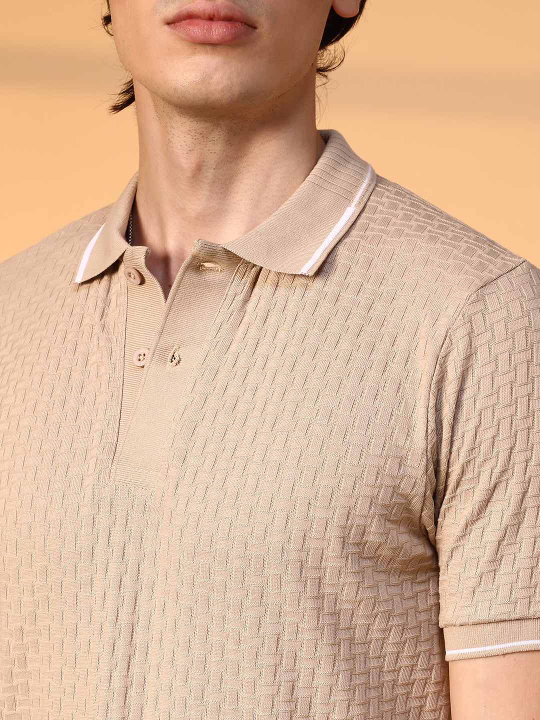 Interweave-Textured Polo T-Shirt