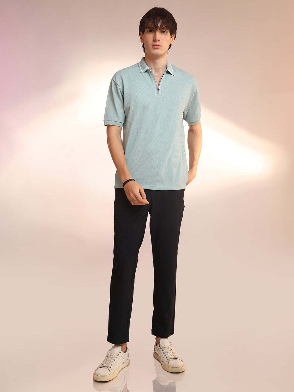 Micro-Waffle Polo T-Shirt