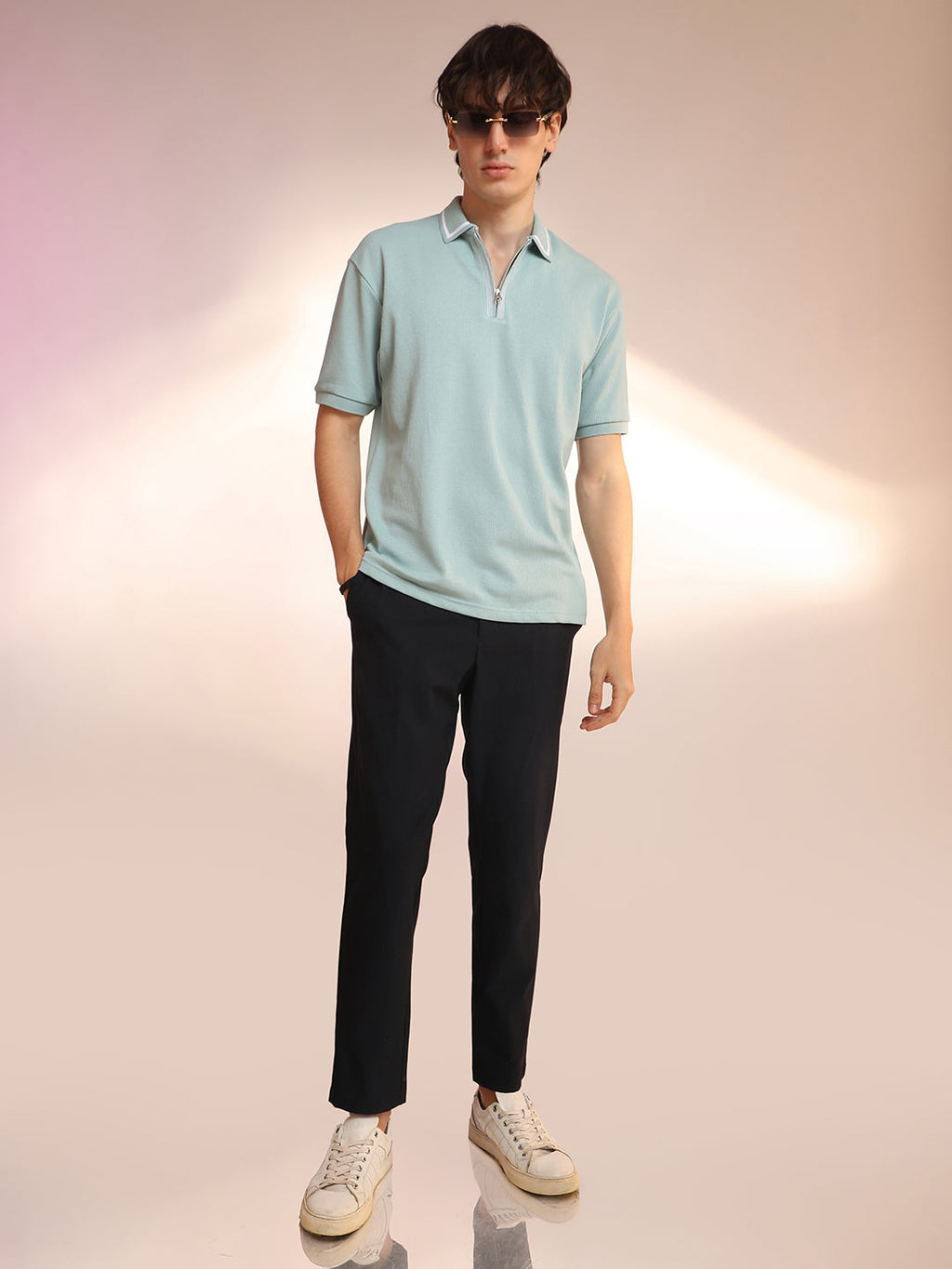 Micro-Waffle Polo T-Shirt