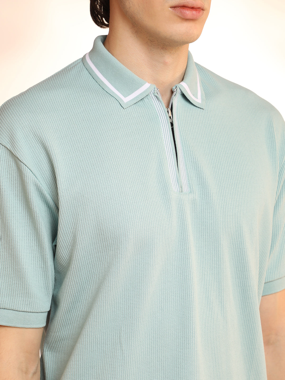 Micro-Waffle Polo T-Shirt