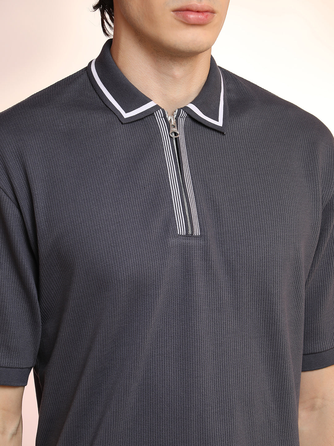 Micro-Waffle Polo T-Shirt