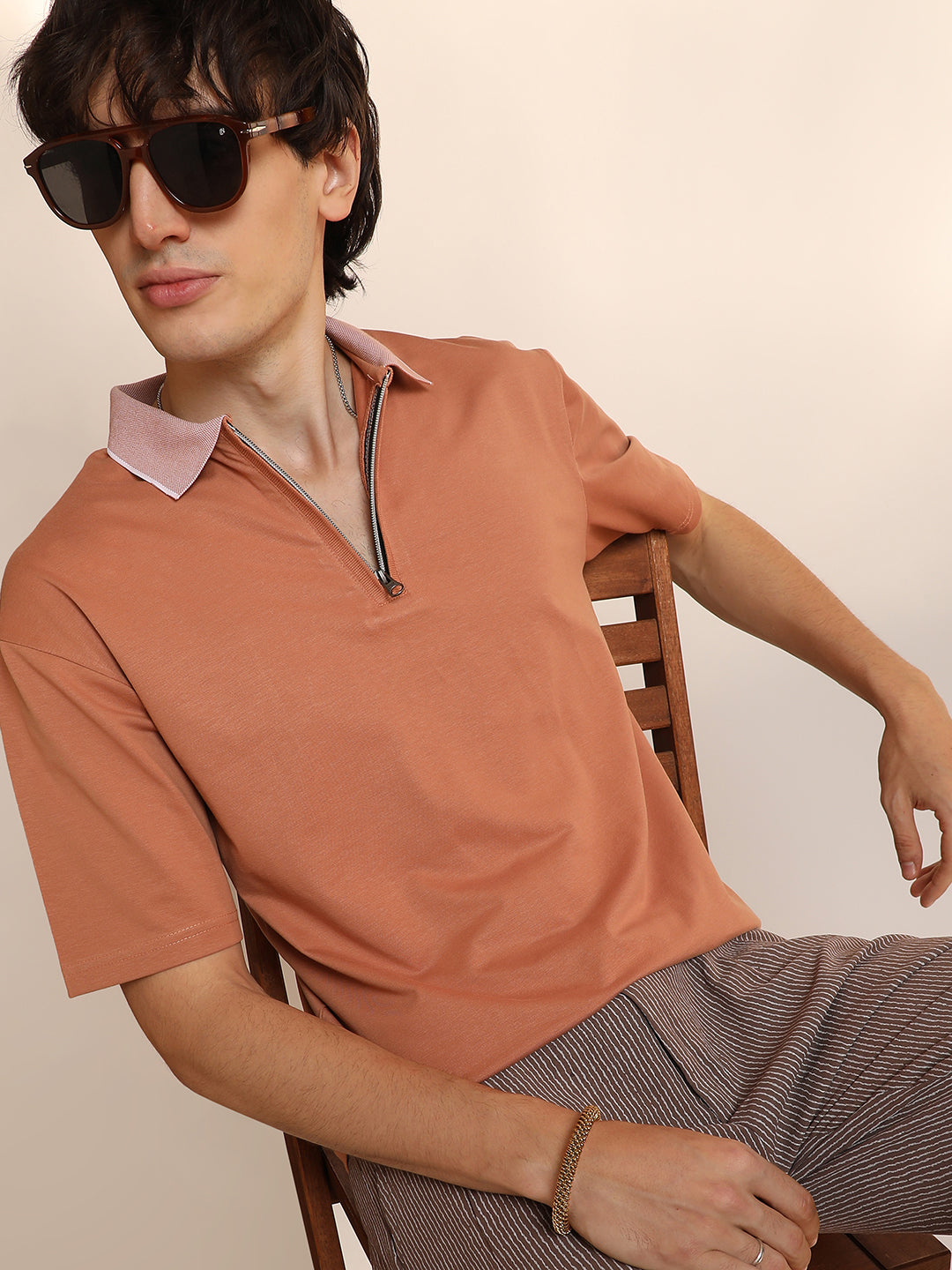 Solid Oversized Polo T-Shirt