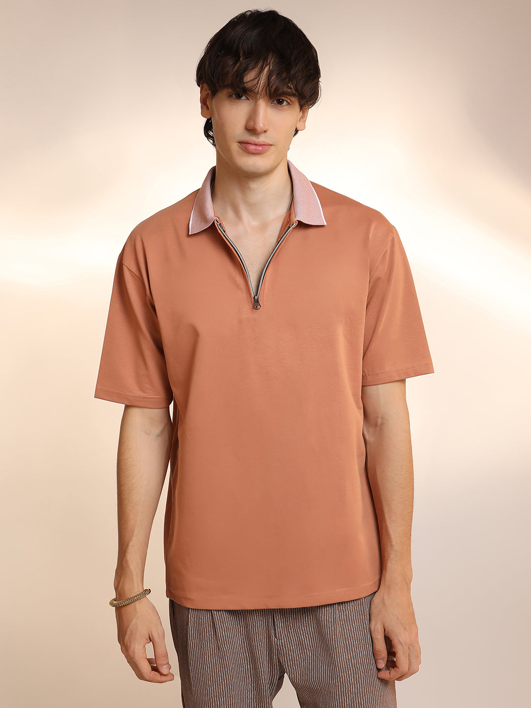 Solid Oversized Polo T-Shirt