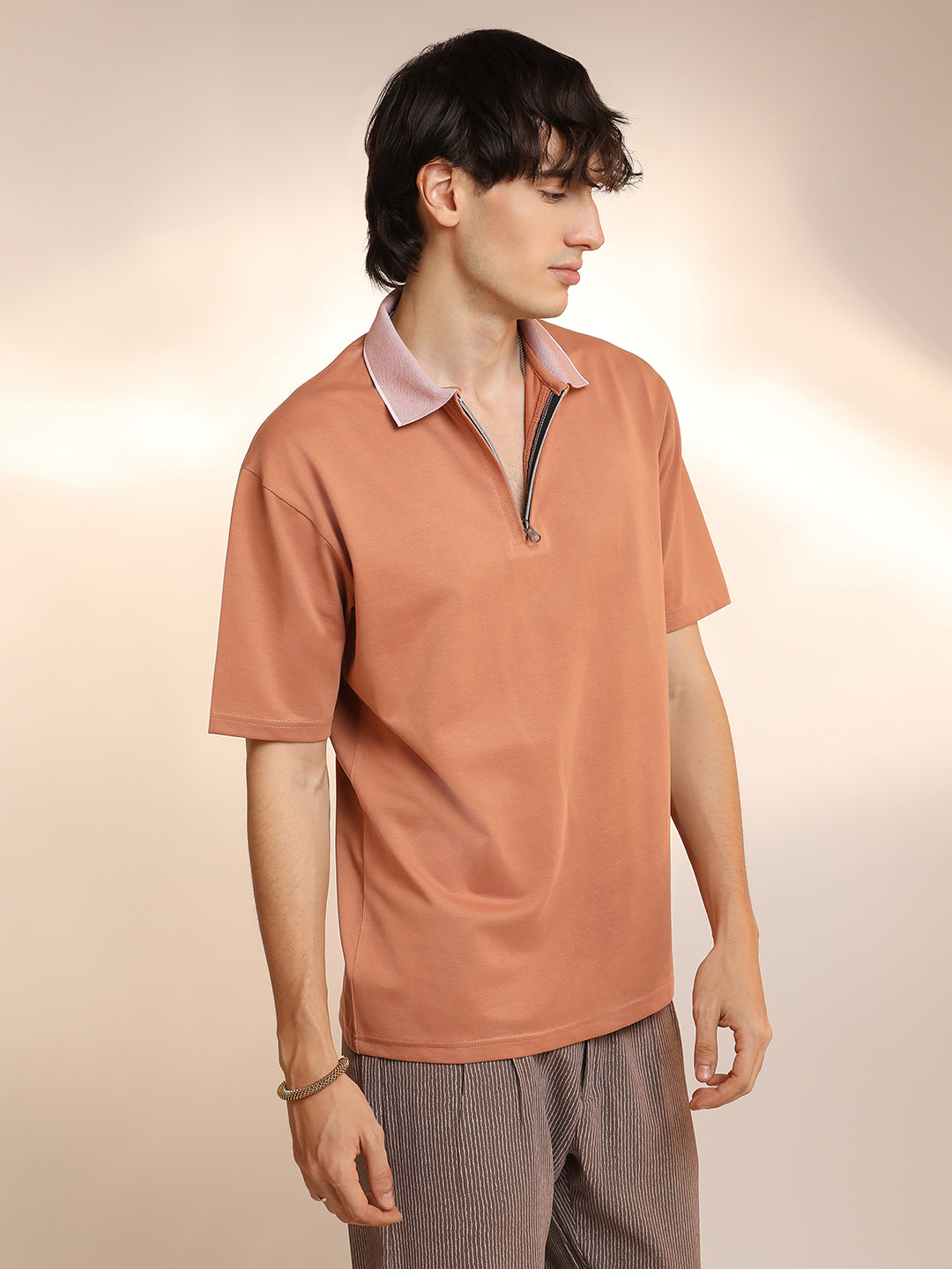 Solid Oversized Polo T-Shirt