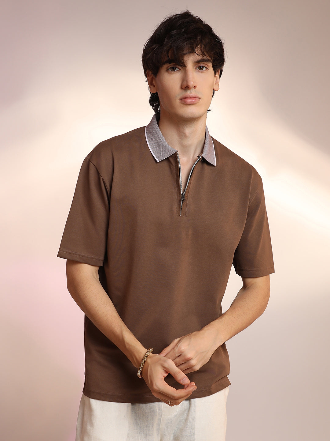 Solid Oversized Polo T-Shirt