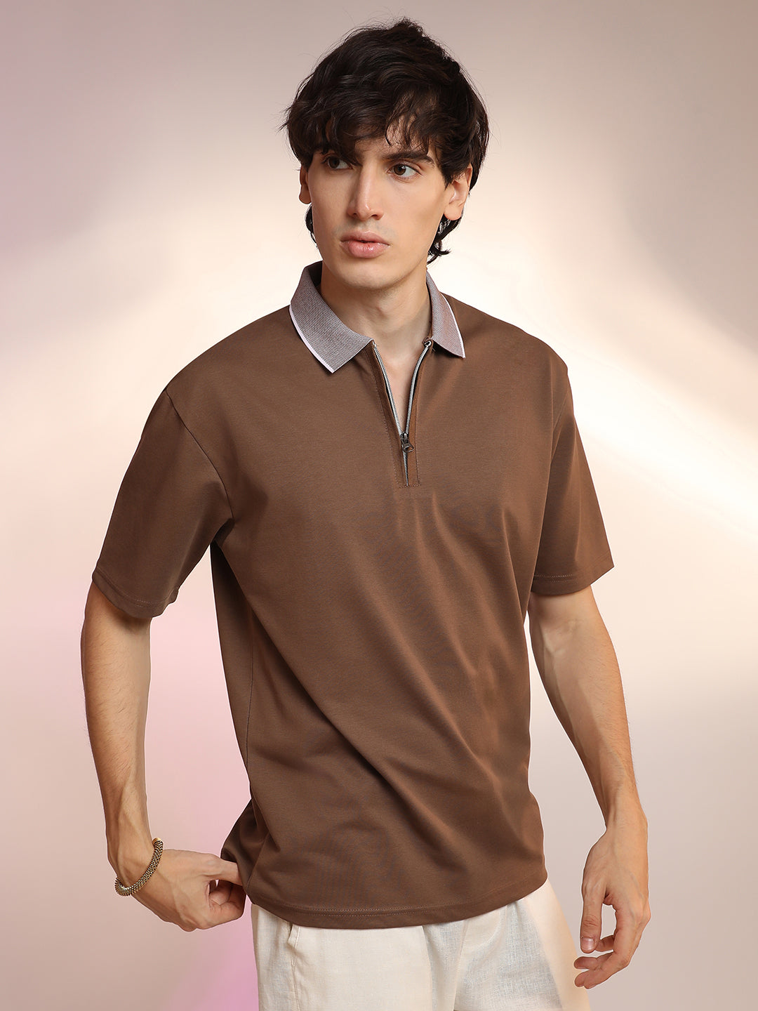 Solid Oversized Polo T-Shirt