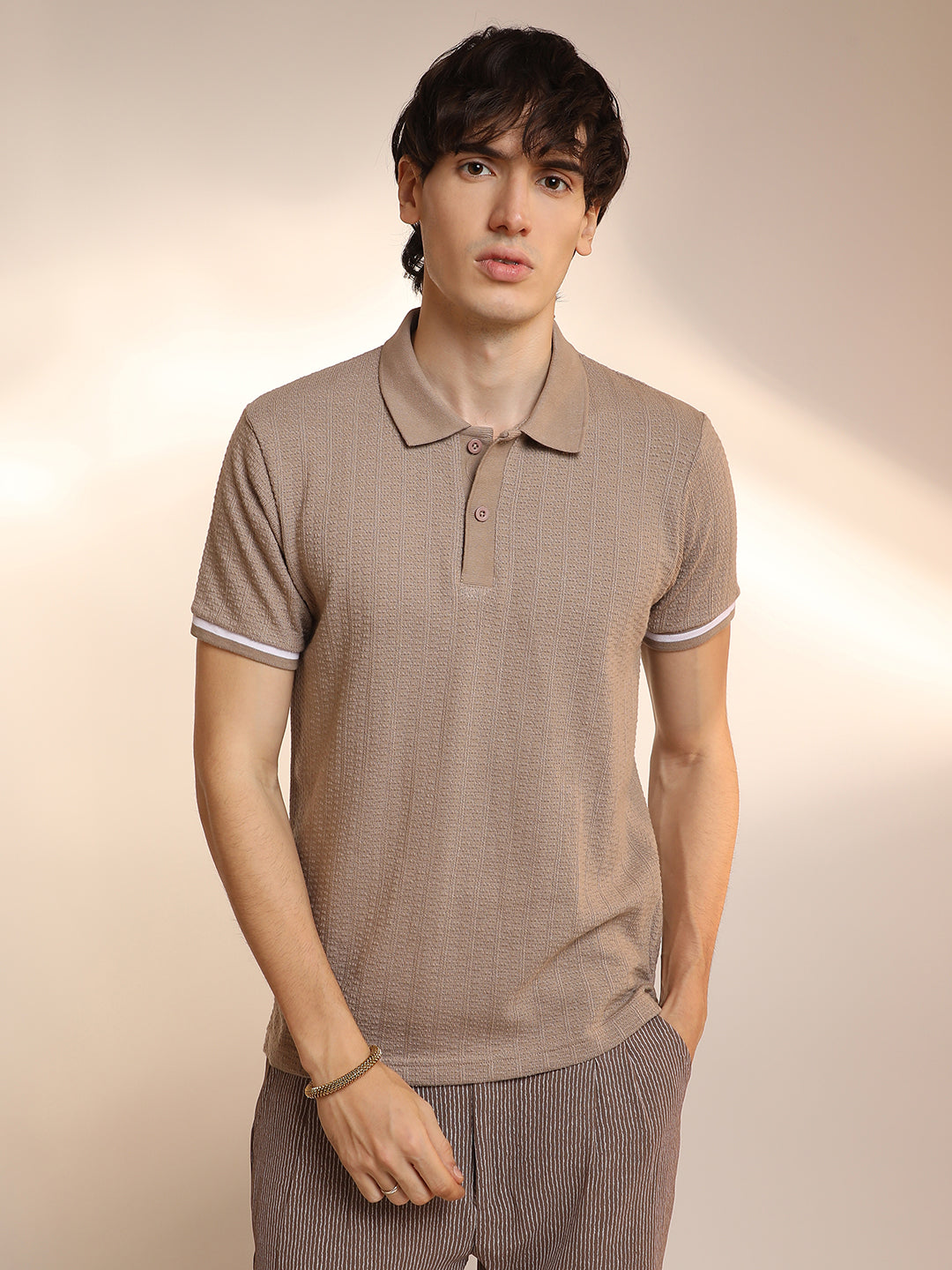 Textured Polo T-Shirt