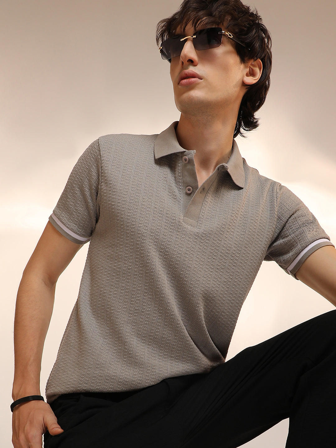 Textured Polo T-Shirt