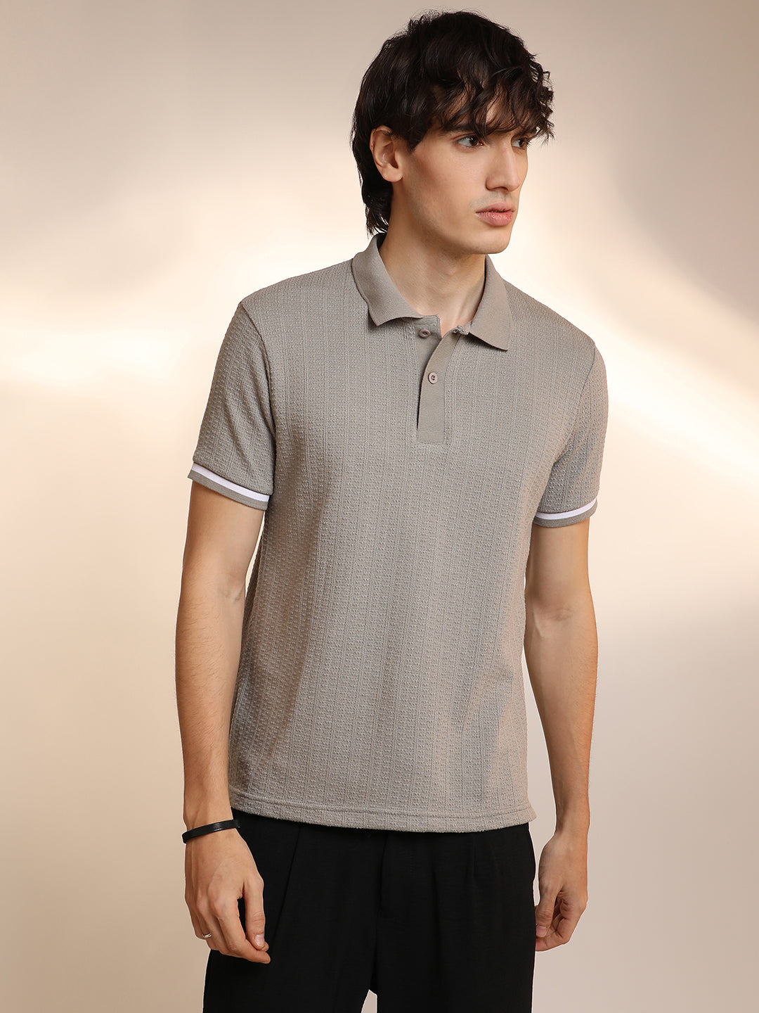 Textured Polo T-Shirt