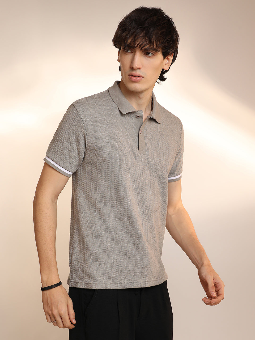 Textured Polo T-Shirt