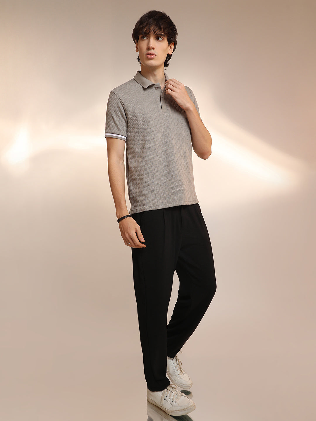 Textured Polo T-Shirt