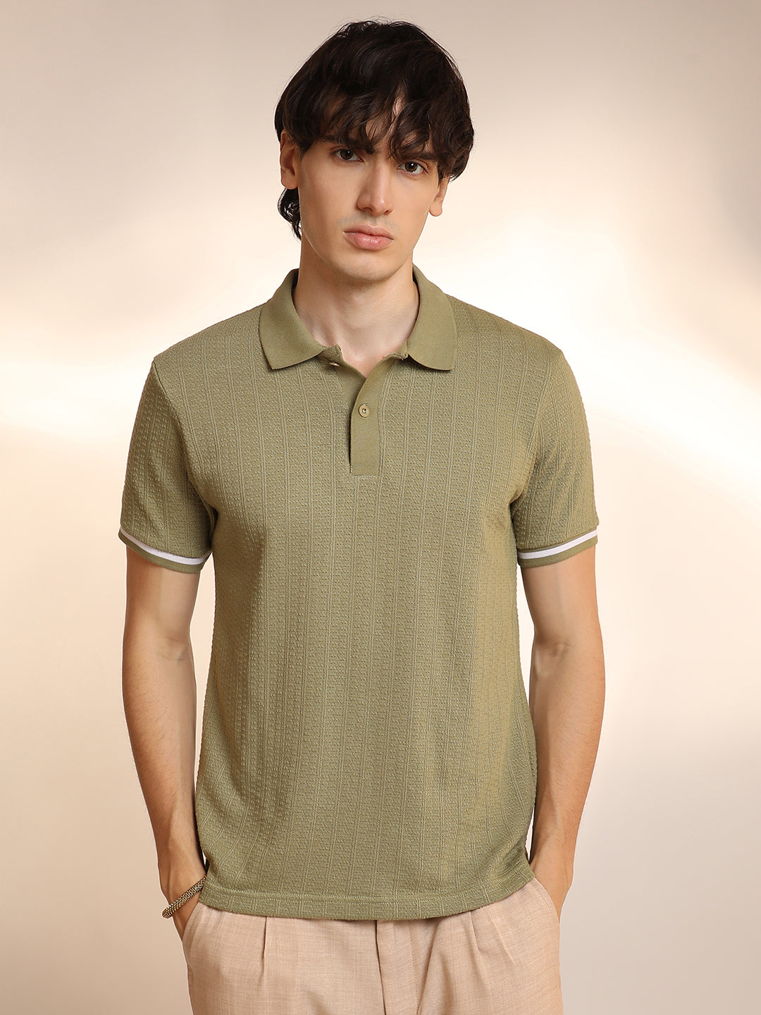 Textured Polo T-Shirt