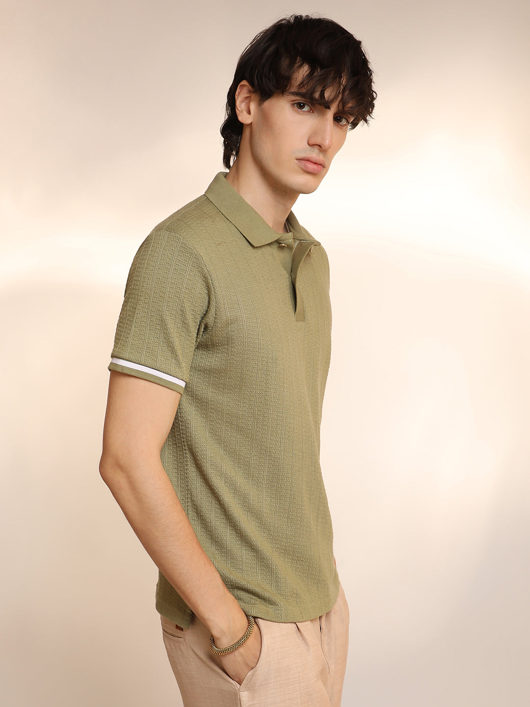 Textured Polo T-Shirt