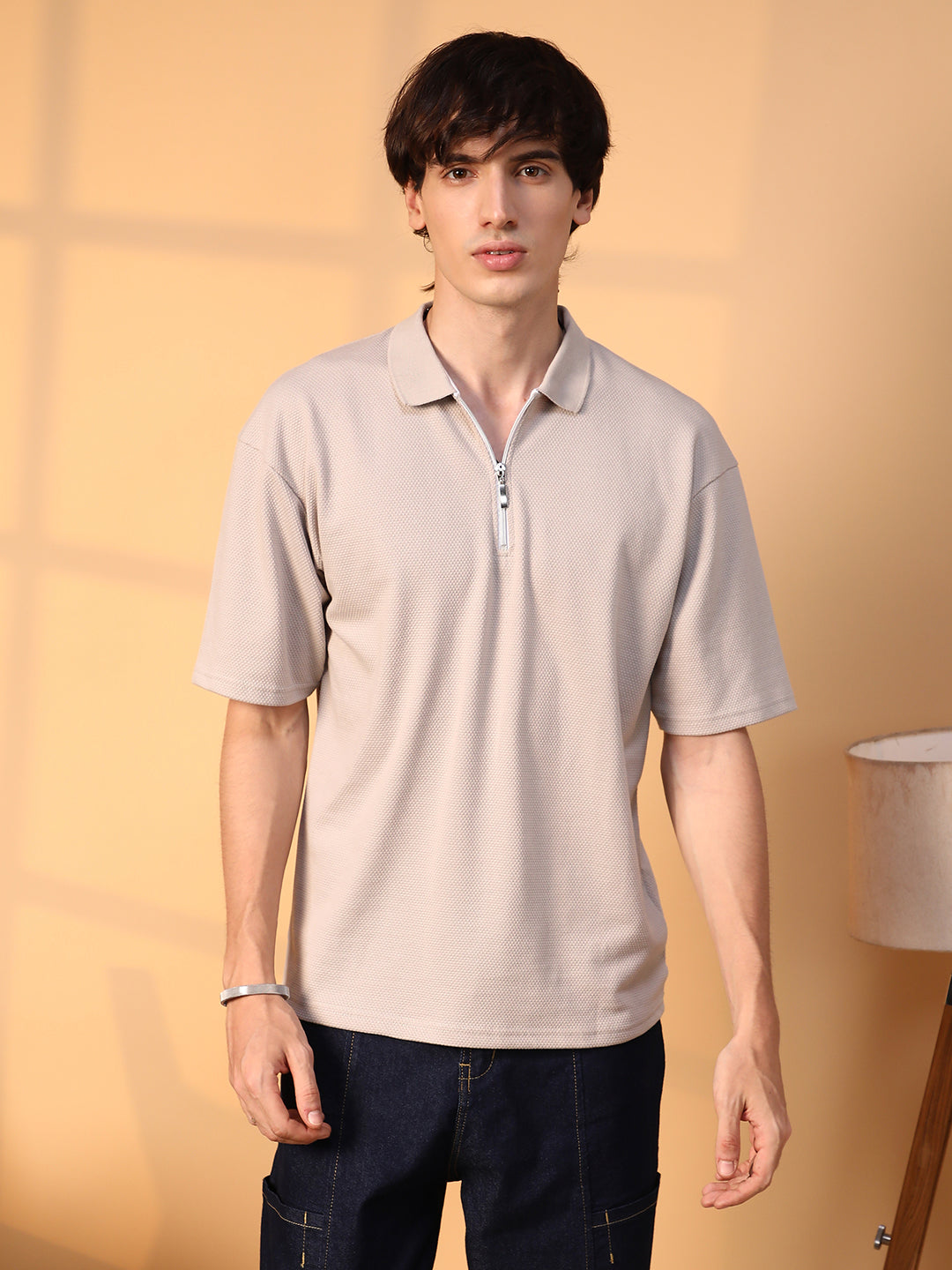 Solid Oversized Polo T-Shirt