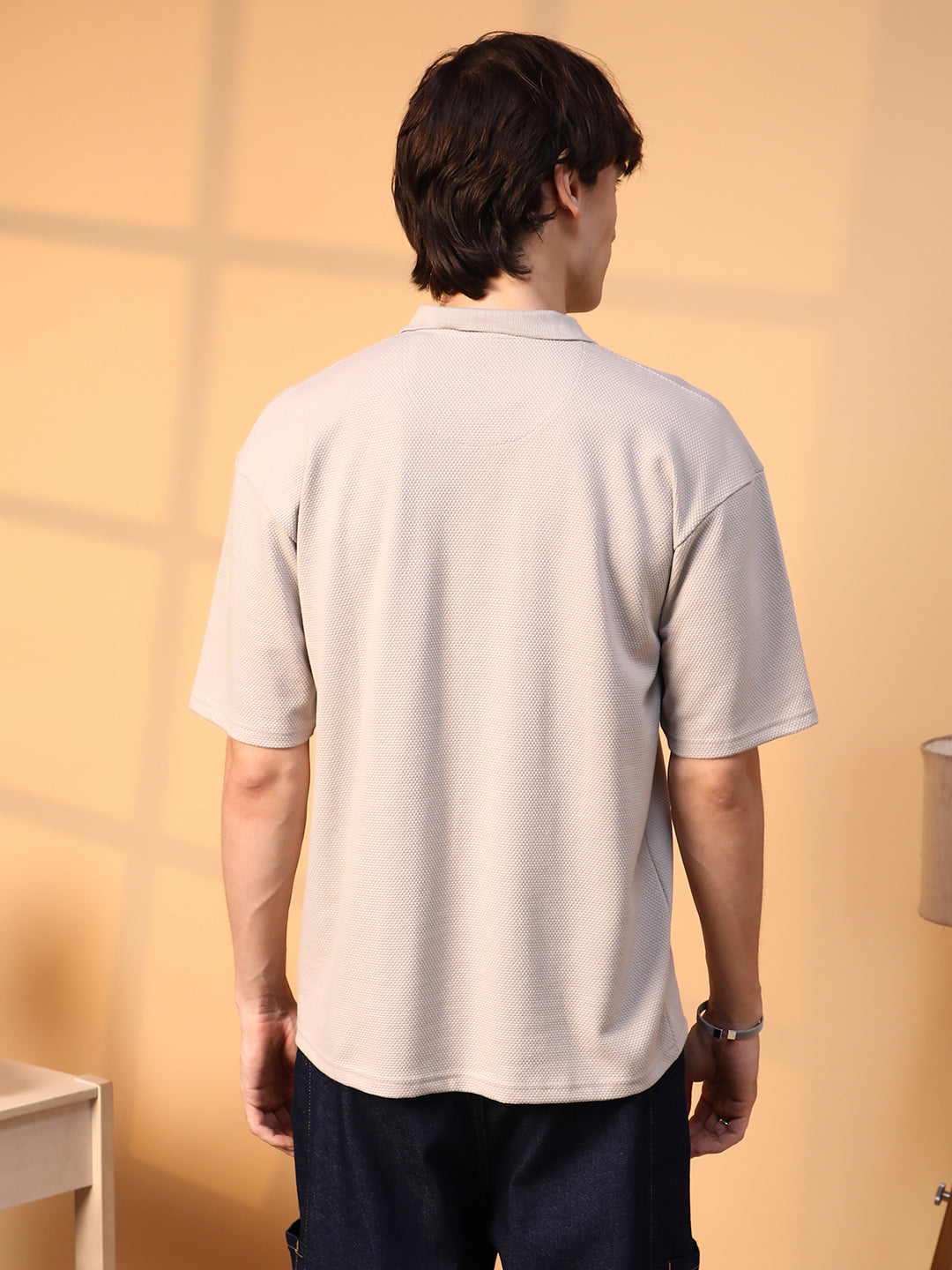 Solid Oversized Polo T-Shirt