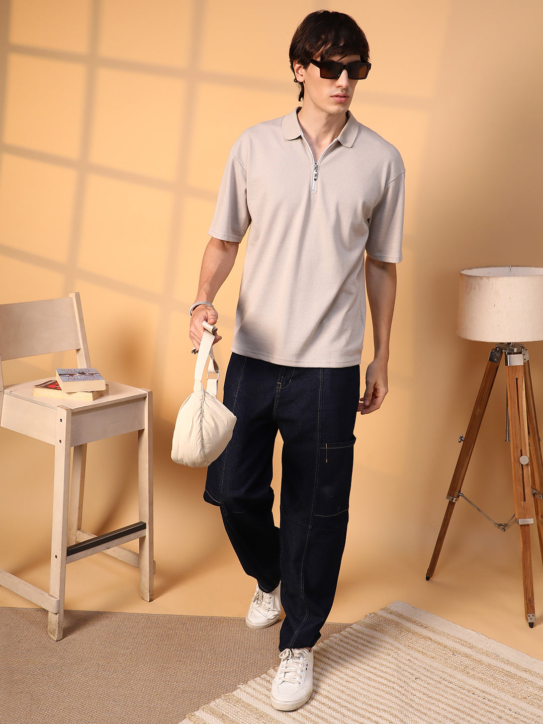 Solid Oversized Polo T-Shirt