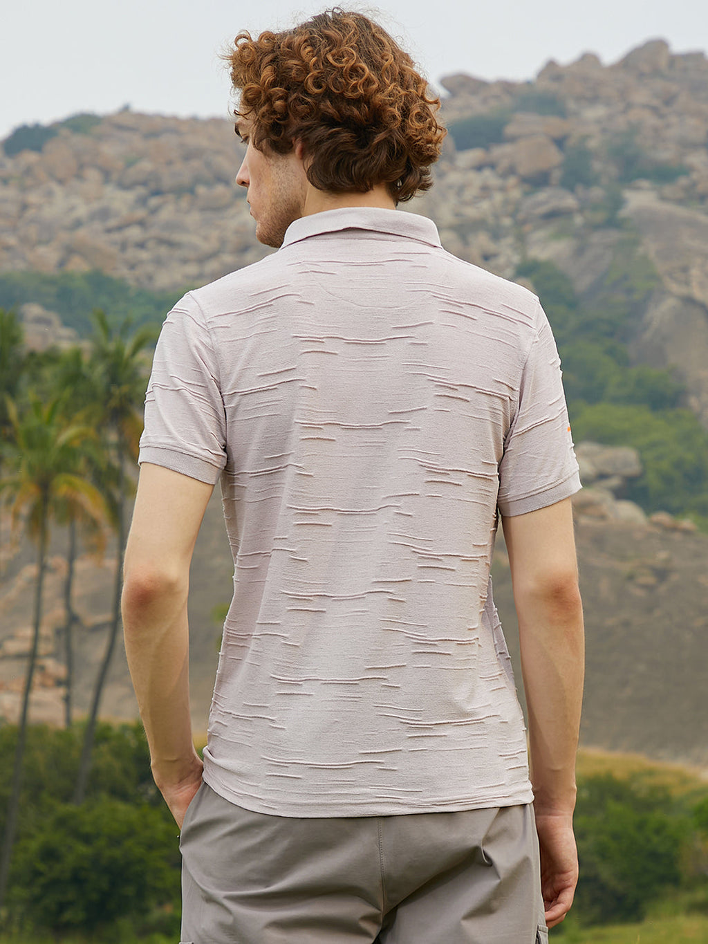 Solid Creased Polo T-Shirt