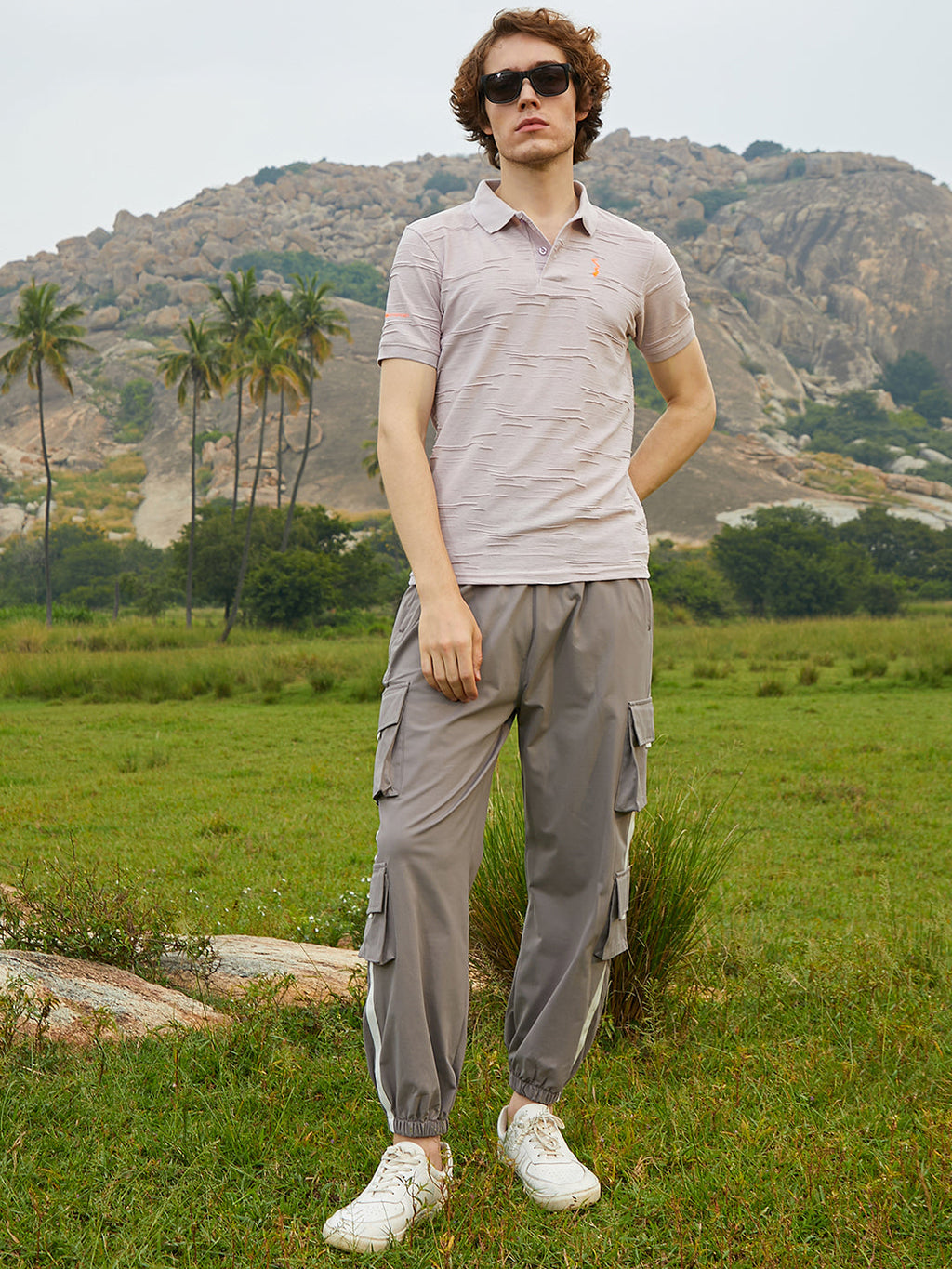 Solid Creased Polo T-Shirt