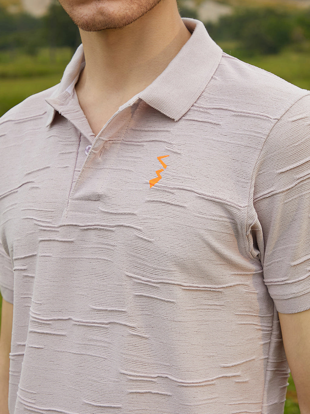 Solid Creased Polo T-Shirt