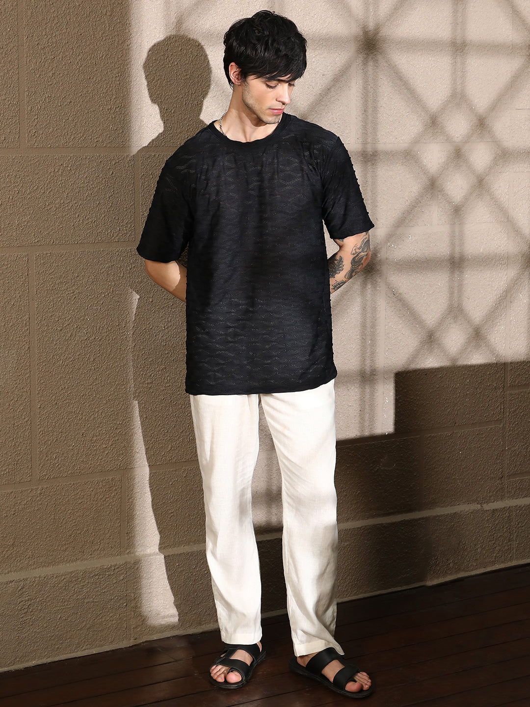 Wave-Tactile Oversized T-Shirt